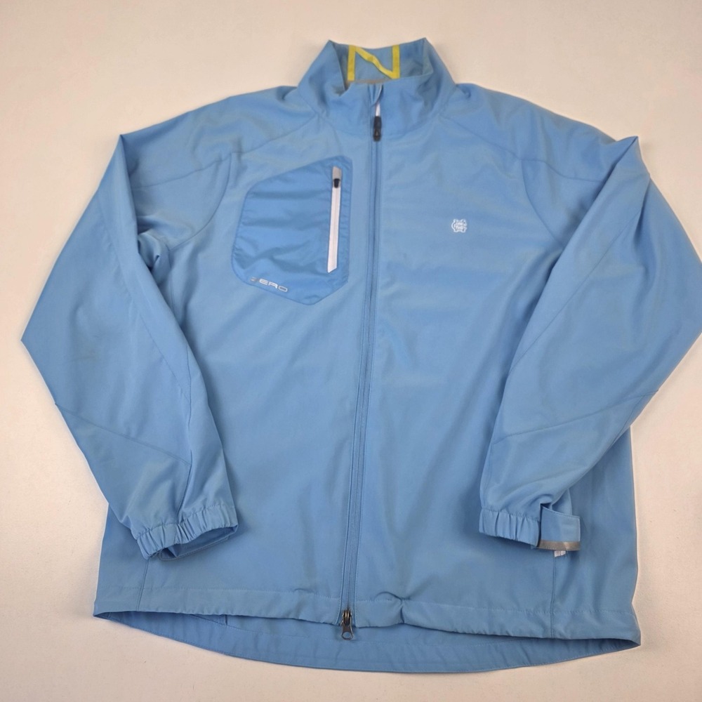 Zero Restriction Jacket Mens Large Blue Full Zip Golf Windbreaker Softshell